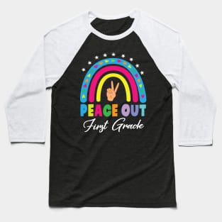 Stars Heart Rainbow Peace Out First Grade Hello Summer Break Baseball T-Shirt